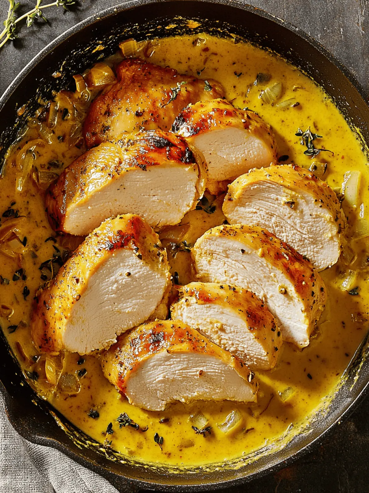 Golden Chicken With Mustard and Shallots