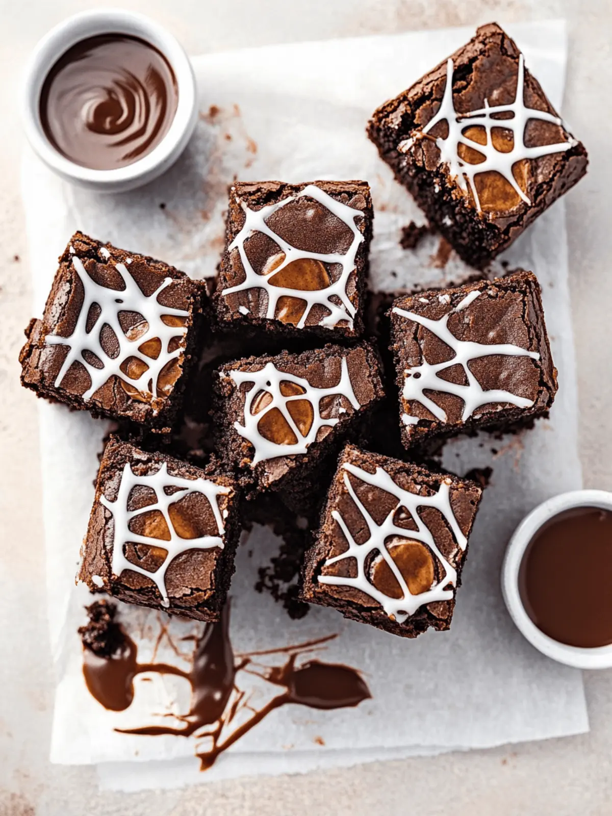 Spider Web Brownies