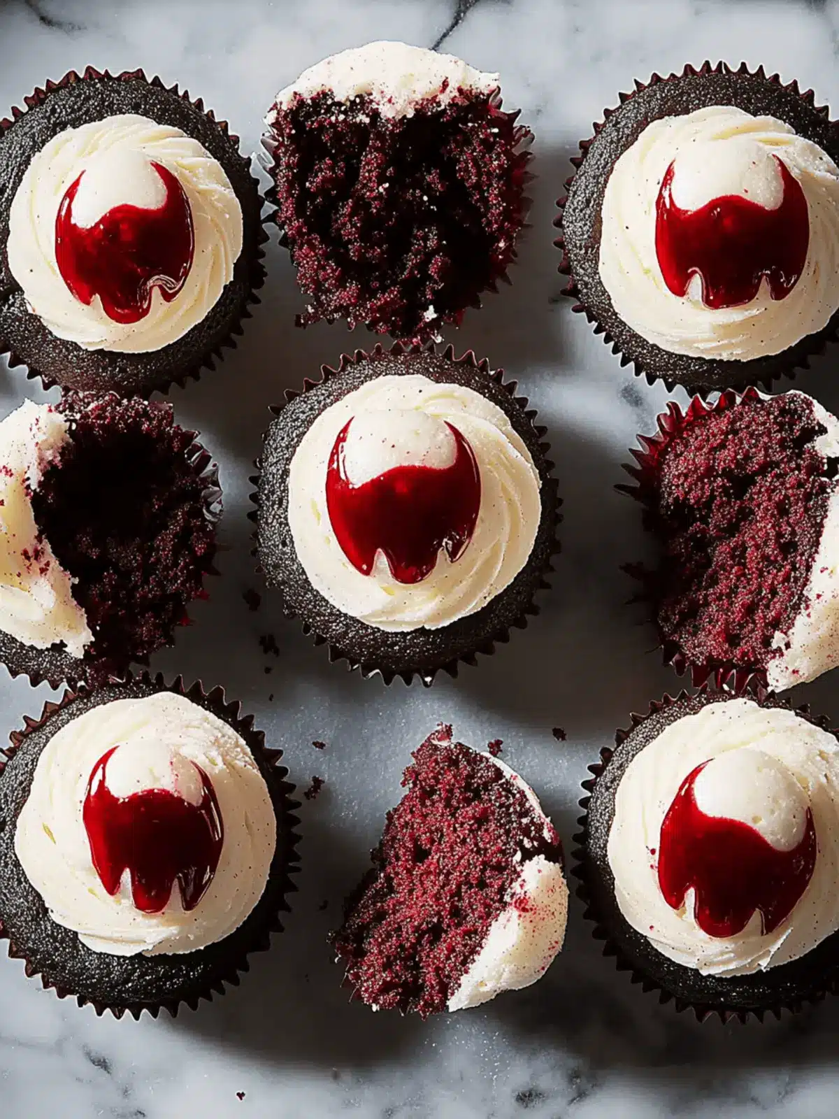 Vampire Cupcakes with Strawberry Filling for Spooktacular Fun 2 Vampire Cupcakes