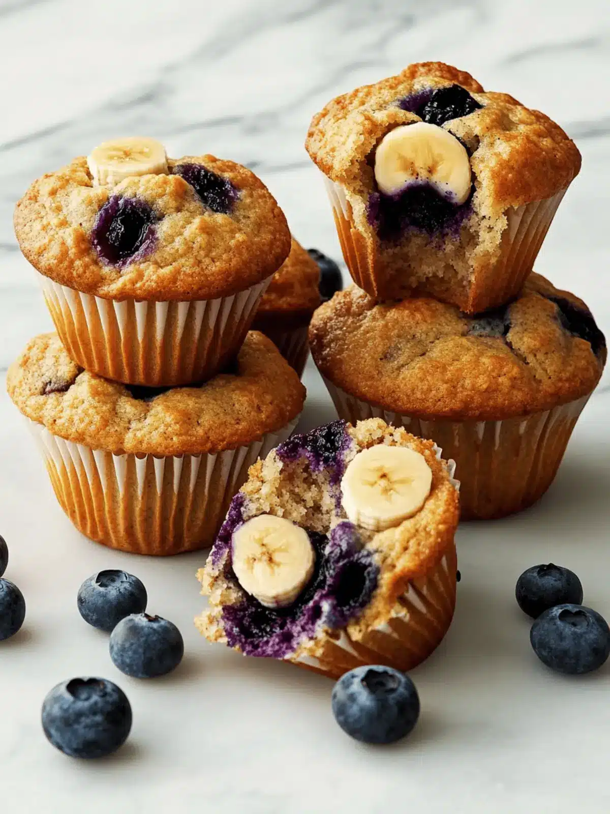 Air Fryer Banana Blueberry Muffins