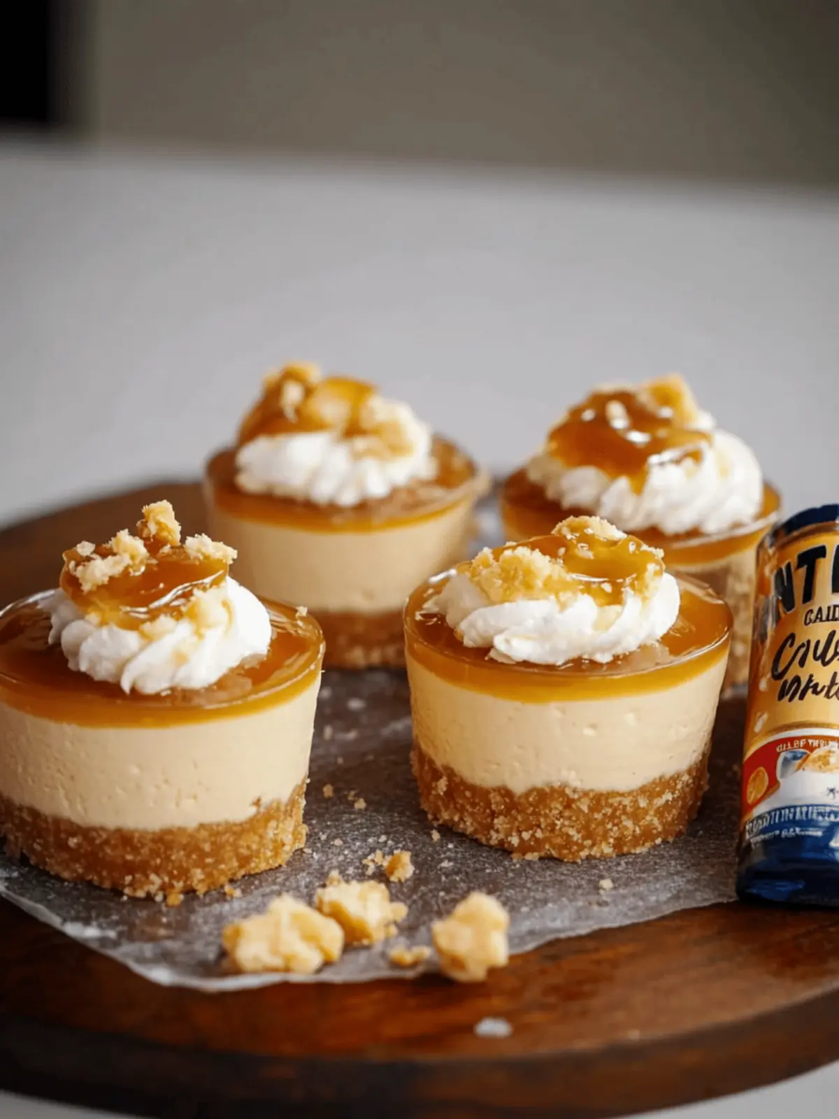 No-Bake Mini Salted Caramel Cheesecakes
