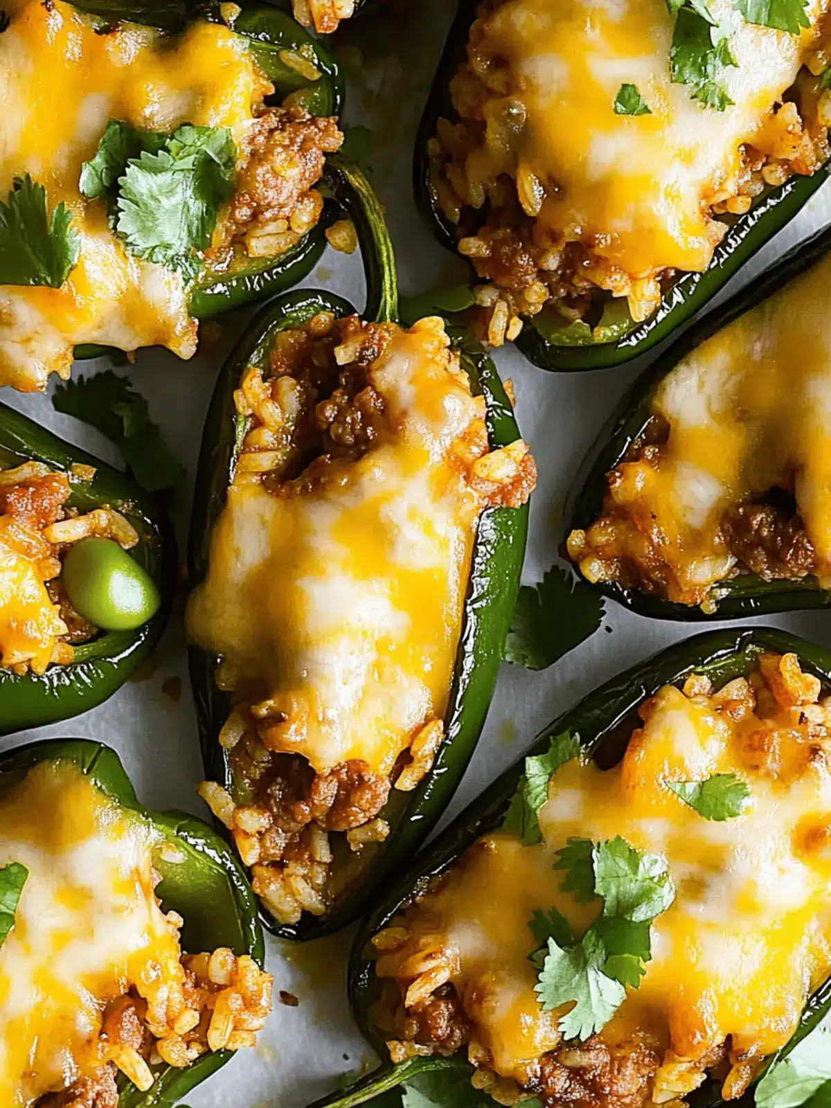 Beef & Rice Stuffed Poblano Peppers