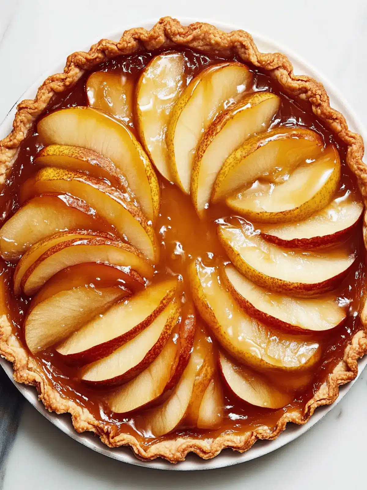 Pear Tart With Dulce de Leche Drizzle
