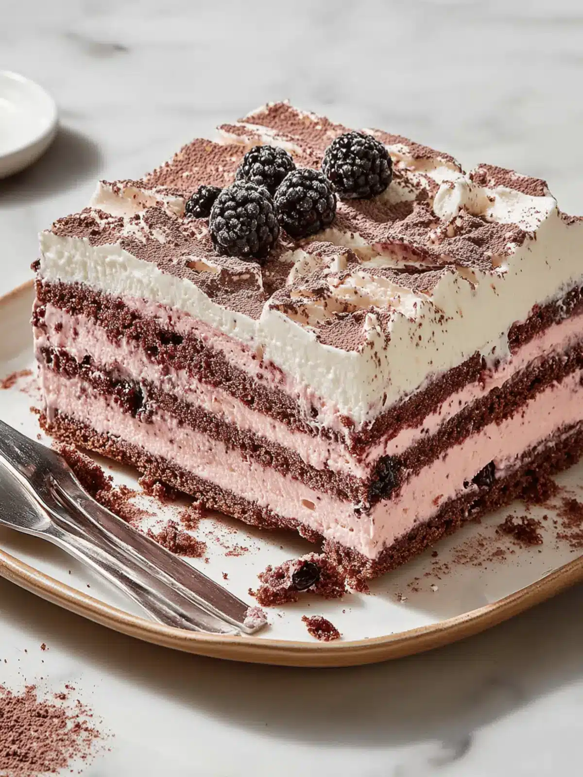 Blackberry and Chocolate Ice Cream Icebox Cake