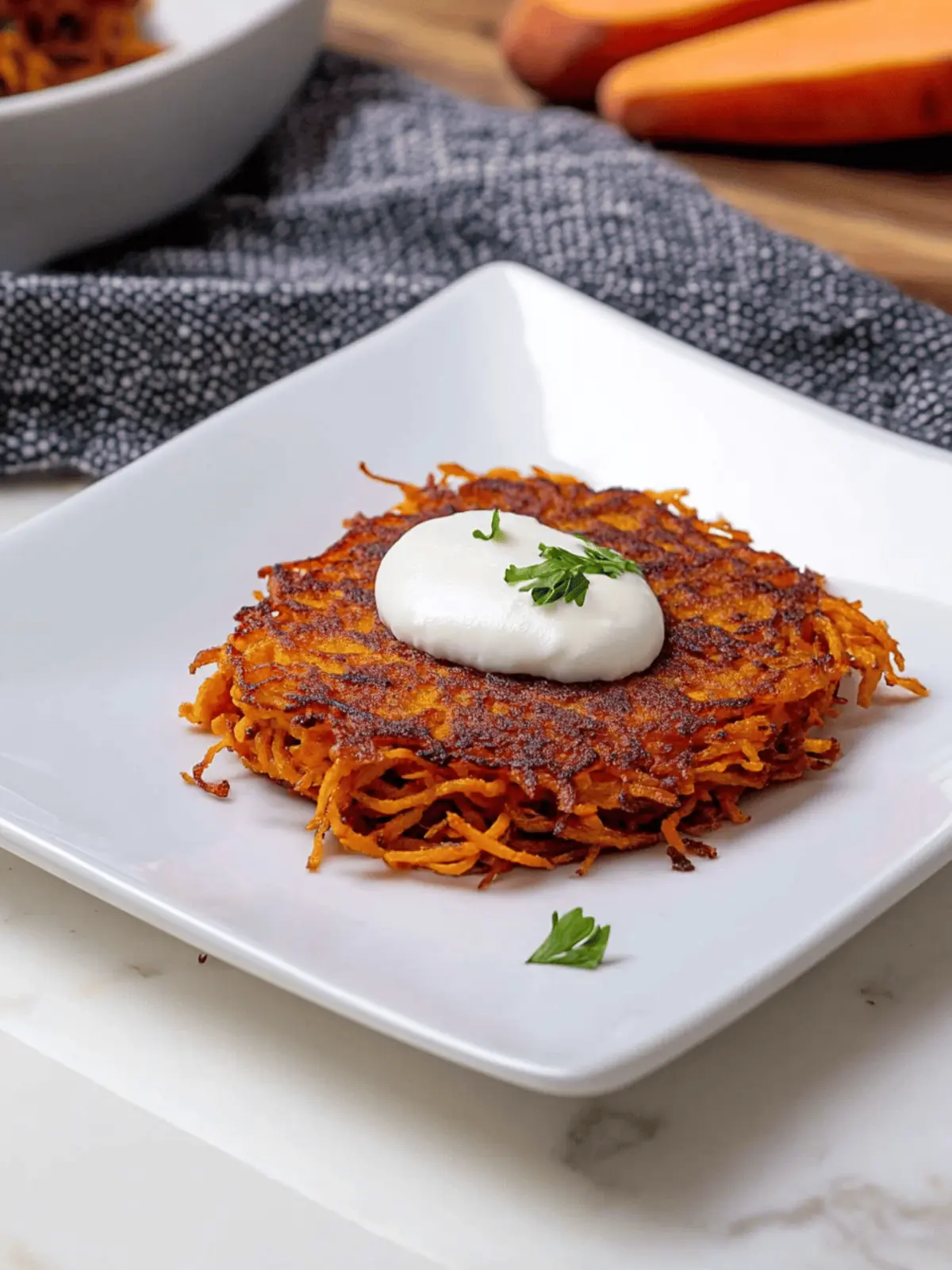 Spiralized Sweetpotato Latkes: Crispy Vegan Delight at Home 2 Spiralized Sweetpotato Latkes
