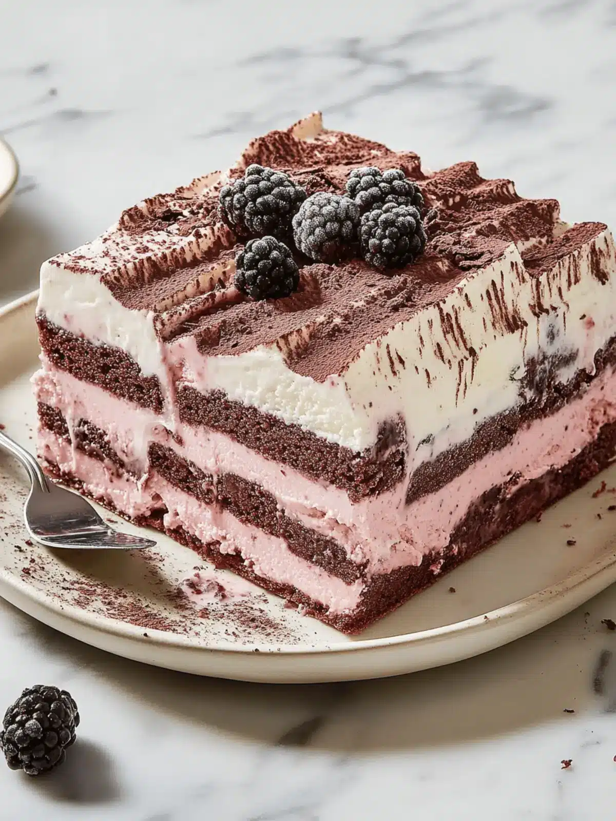 Blackberry and Chocolate Ice Cream Icebox Cake