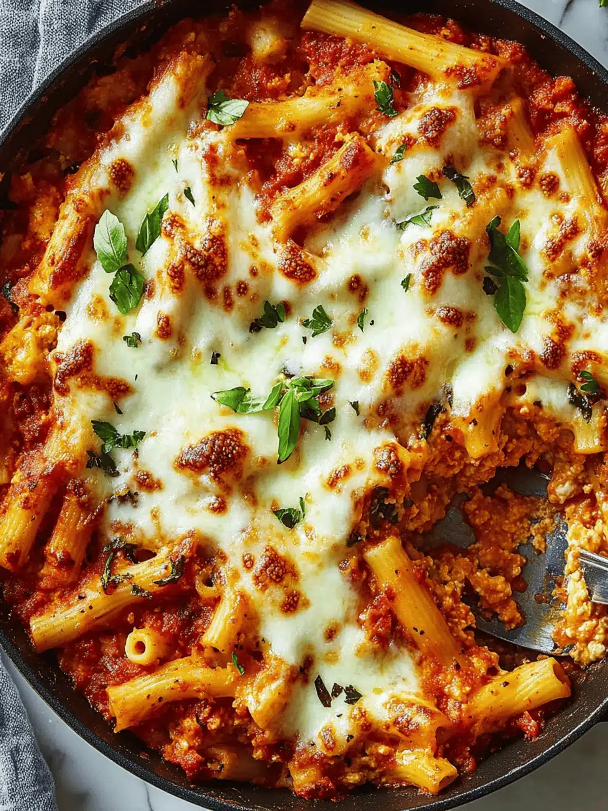 Cottage Cheese Baked Ziti