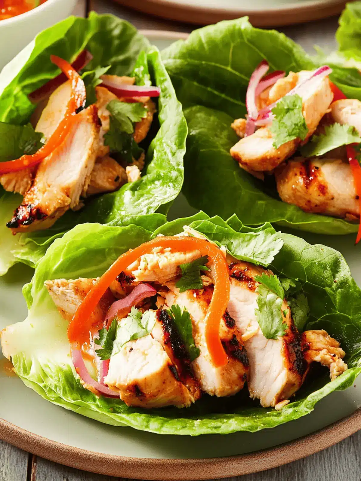Sweet Chili Chicken Lettuce Cups