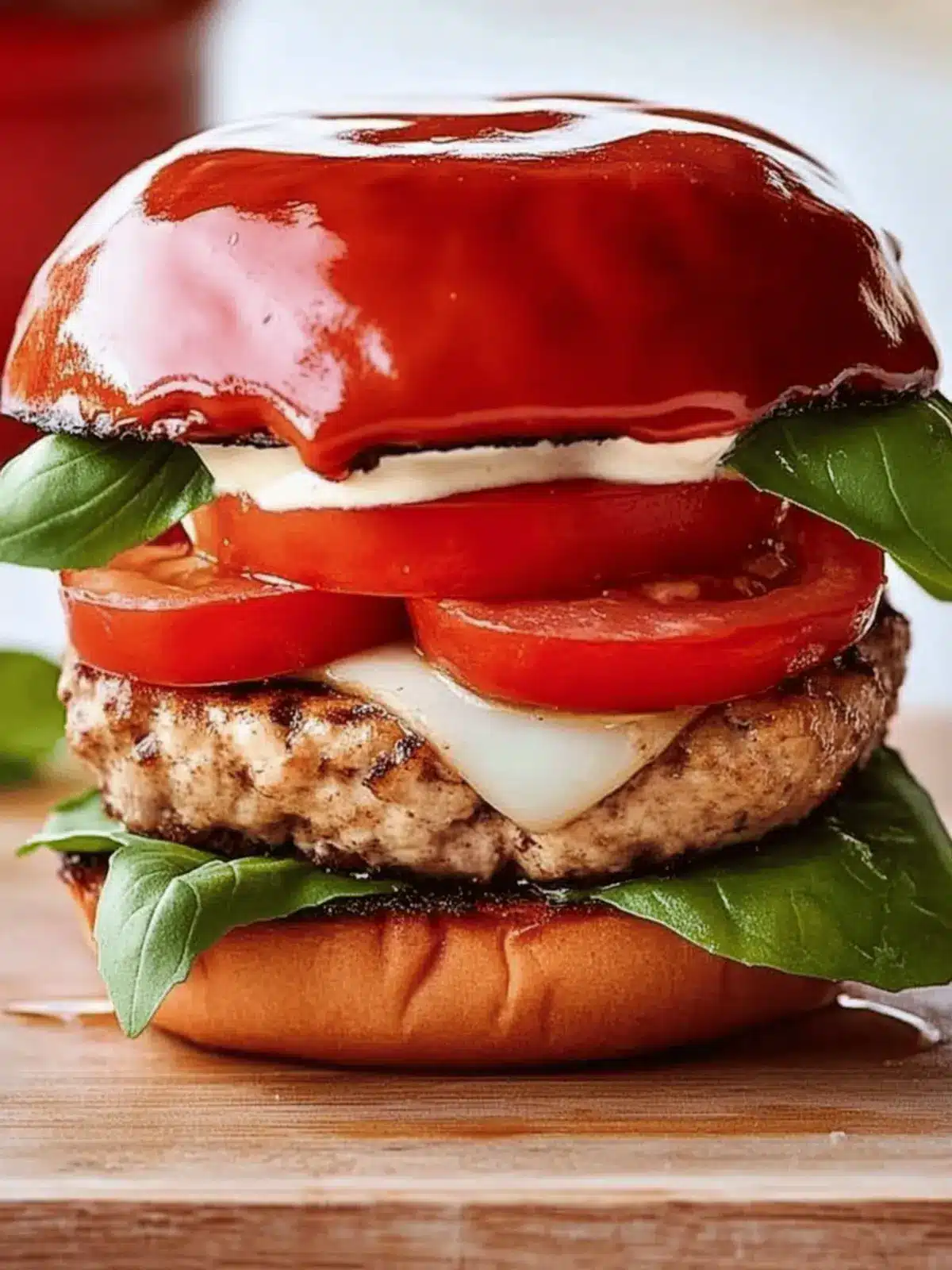No-Bun Bruschetta Burgers