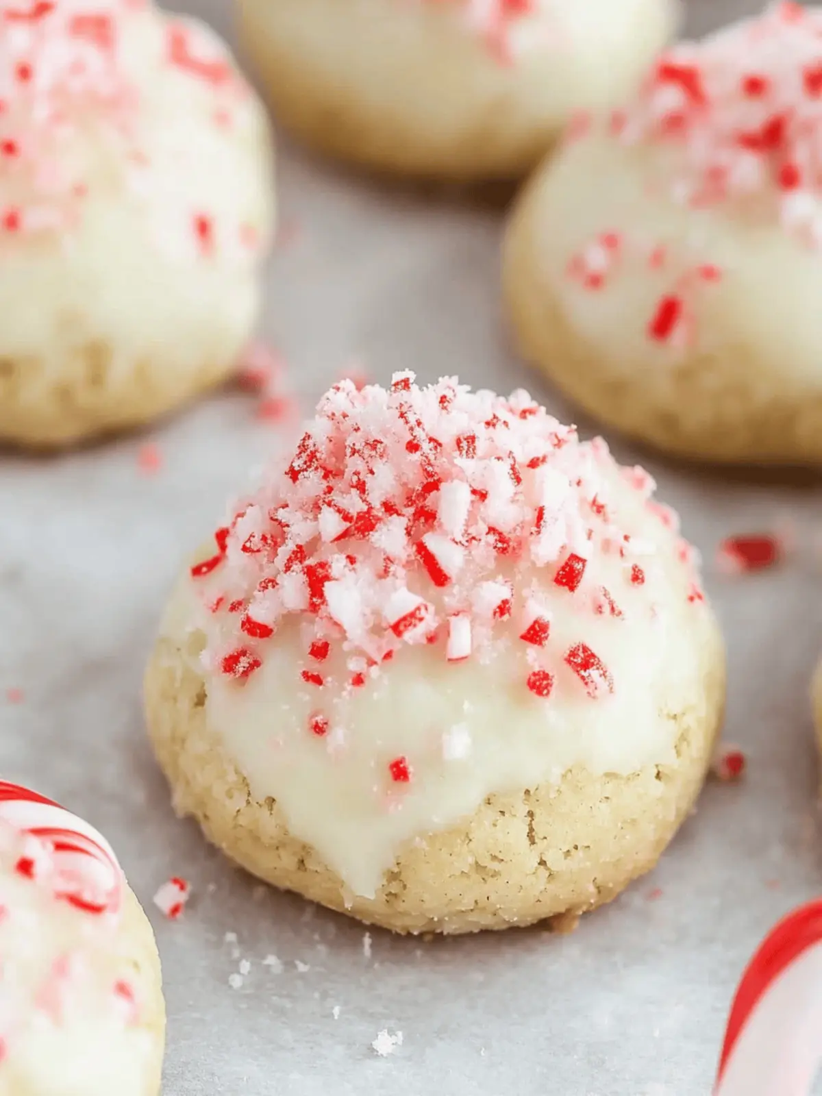 Candy Cane Snowball Cookies