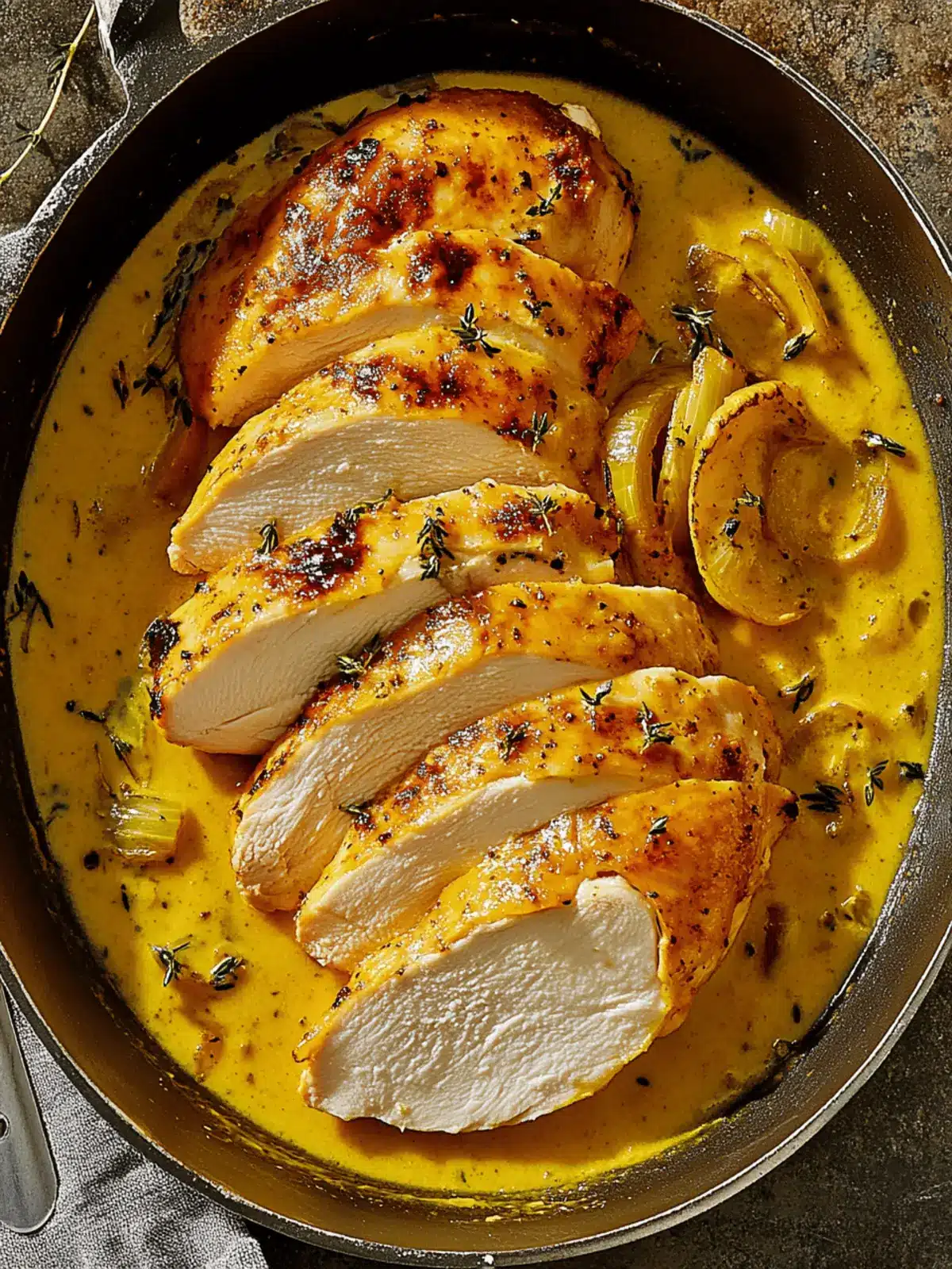 Golden Chicken With Mustard and Shallots