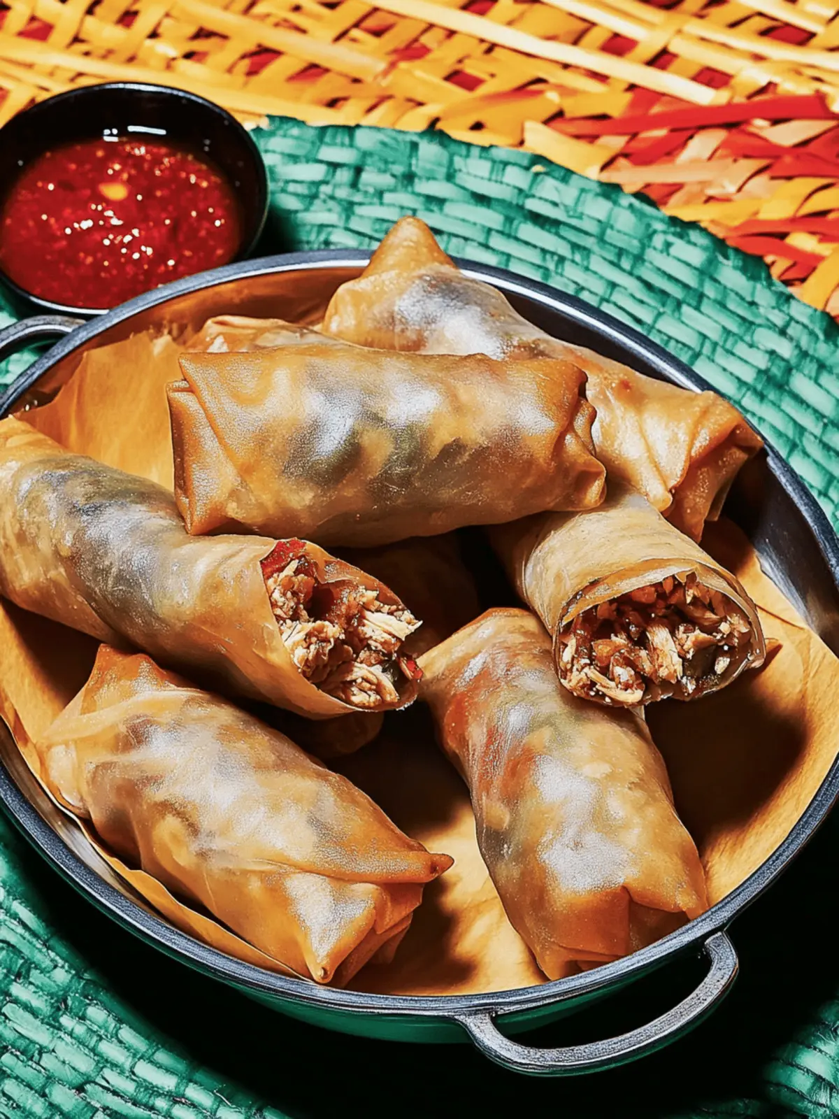 Lumpia Ayam Sayur (Chicken and Garlic Spring Rolls)