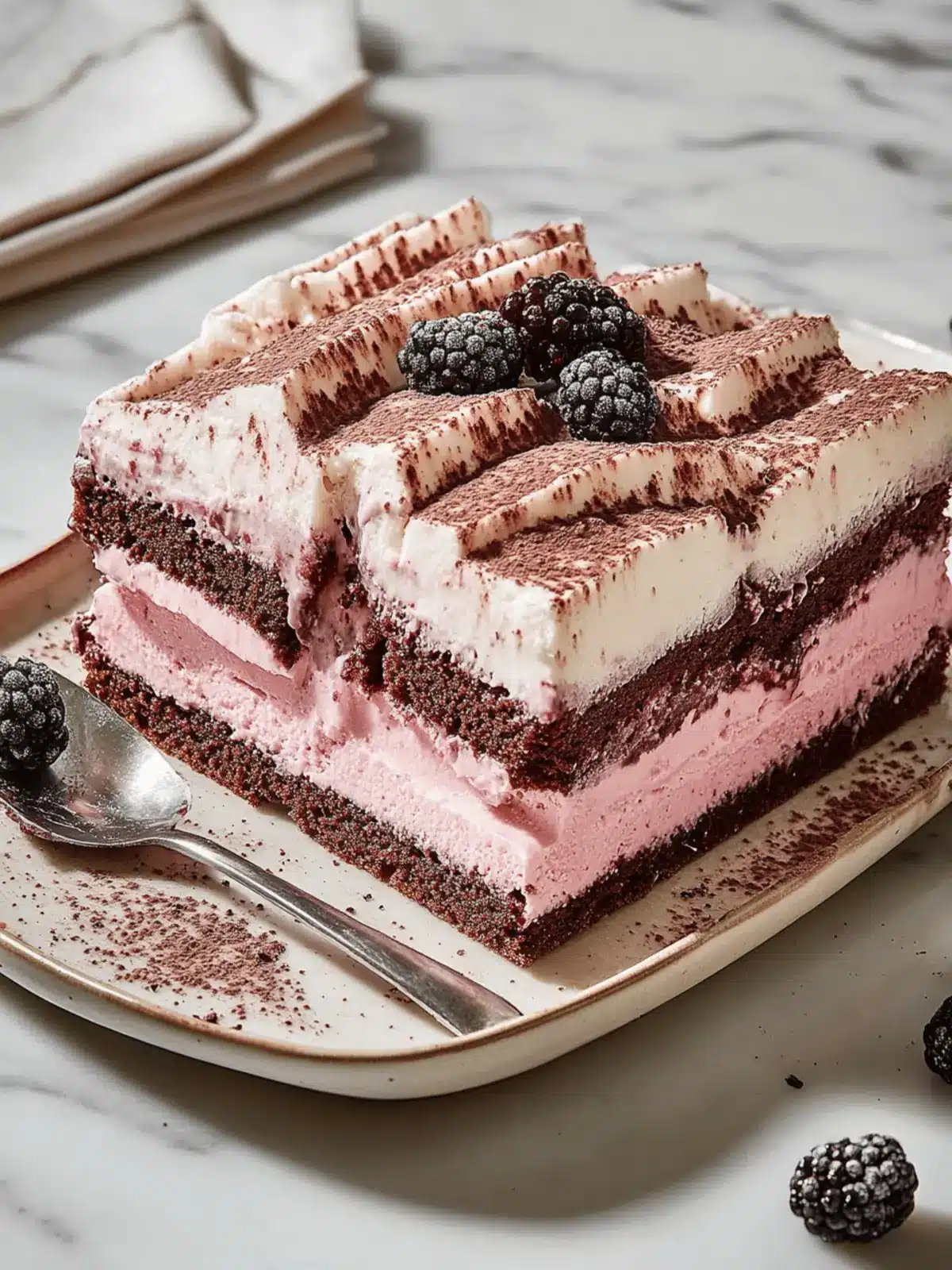 Blackberry and Chocolate Ice Cream Icebox Cake