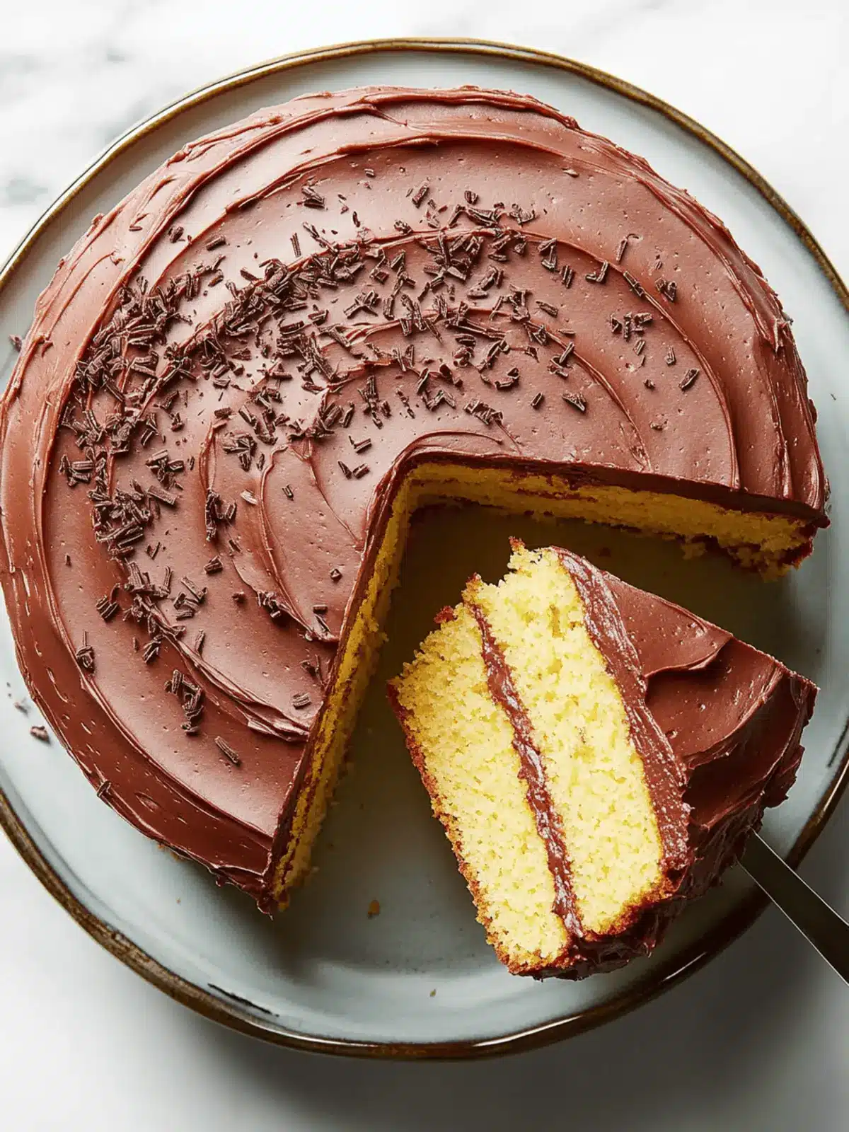 Super-Moist Yellow Cake With Rich Chocolate Frosting
