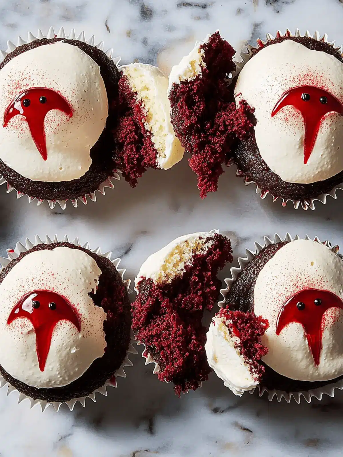 Vampire Cupcakes with Strawberry Filling for Spooktacular Fun 4 Vampire Cupcakes
