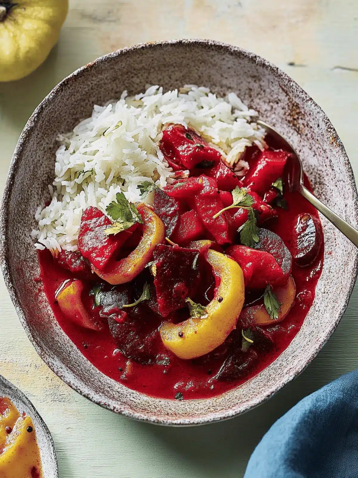 Beetroot and squash curry
