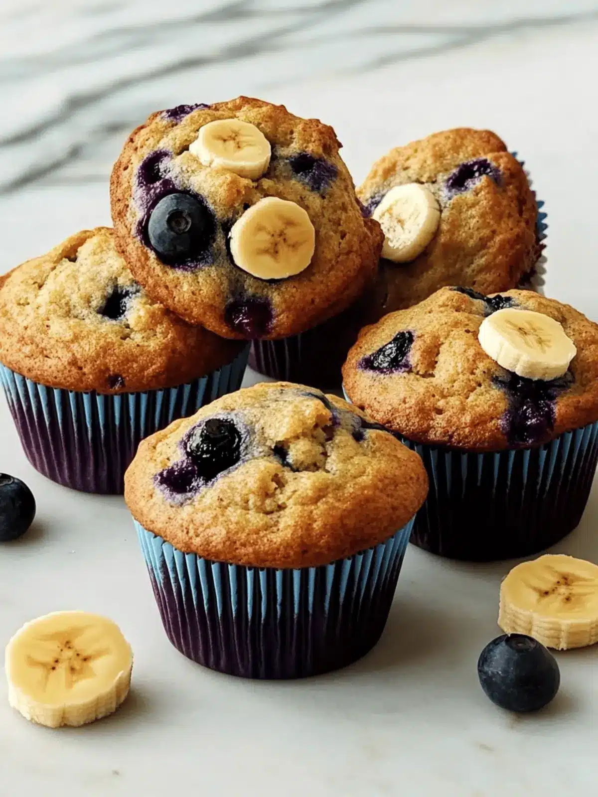 Air Fryer Banana Blueberry Muffins