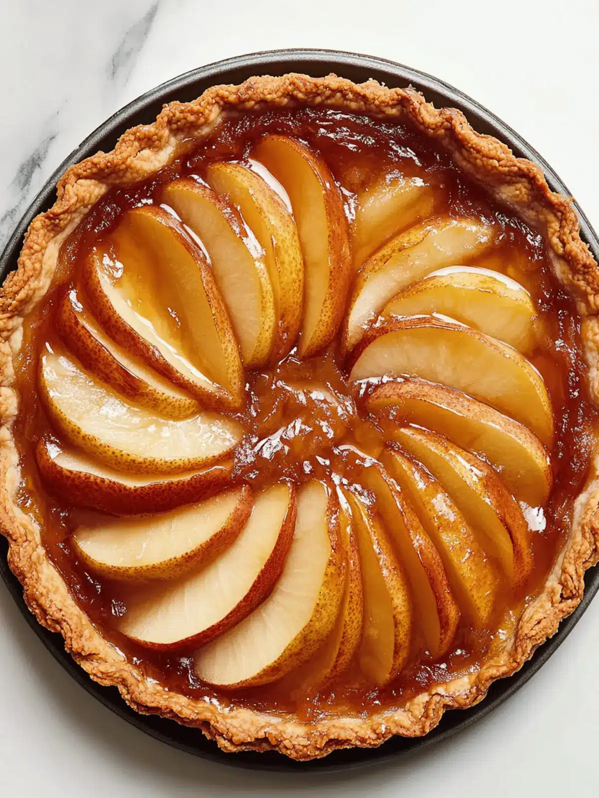 Pear Tart With Dulce de Leche Drizzle
