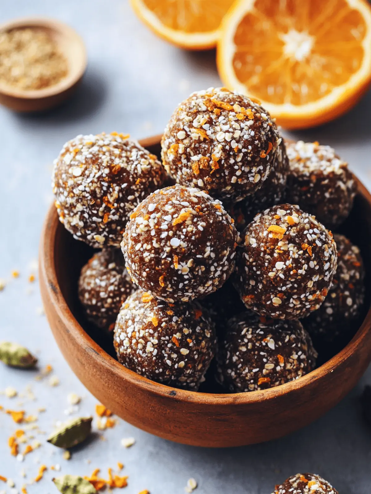 Orange Cardamom Energy Bites (No-Bake!)