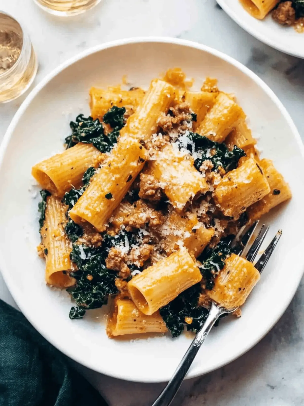 Date Night Rigatoni with Sausage and Kale