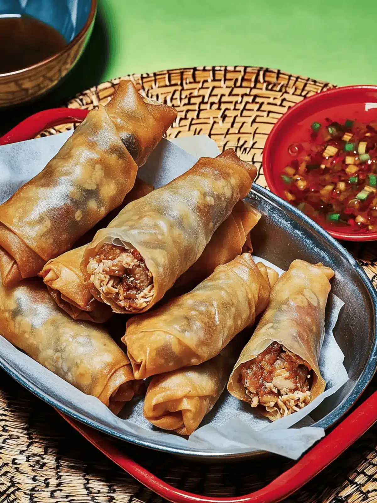 Lumpia Ayam Sayur (Chicken and Garlic Spring Rolls)
