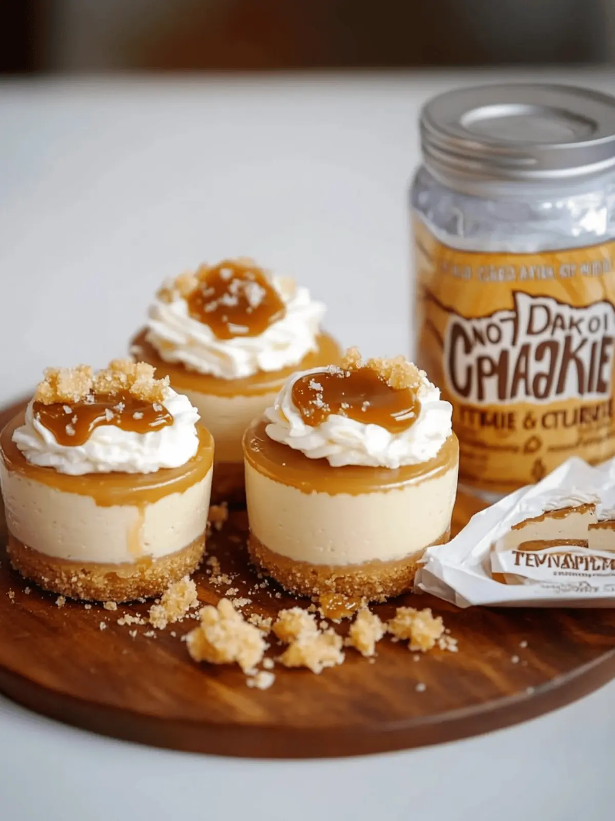 No-Bake Mini Salted Caramel Cheesecakes