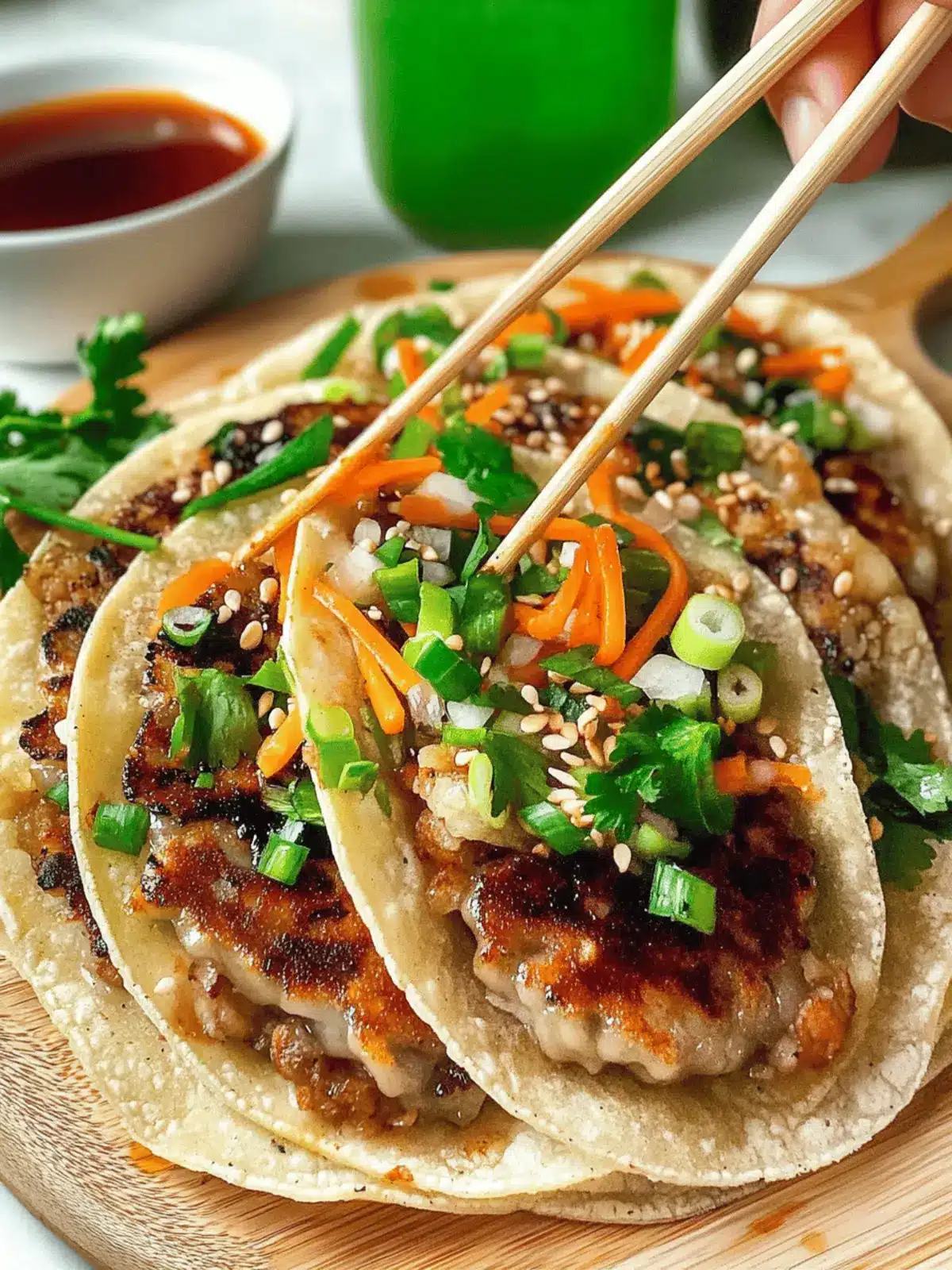 Smash Dumpling Tacos