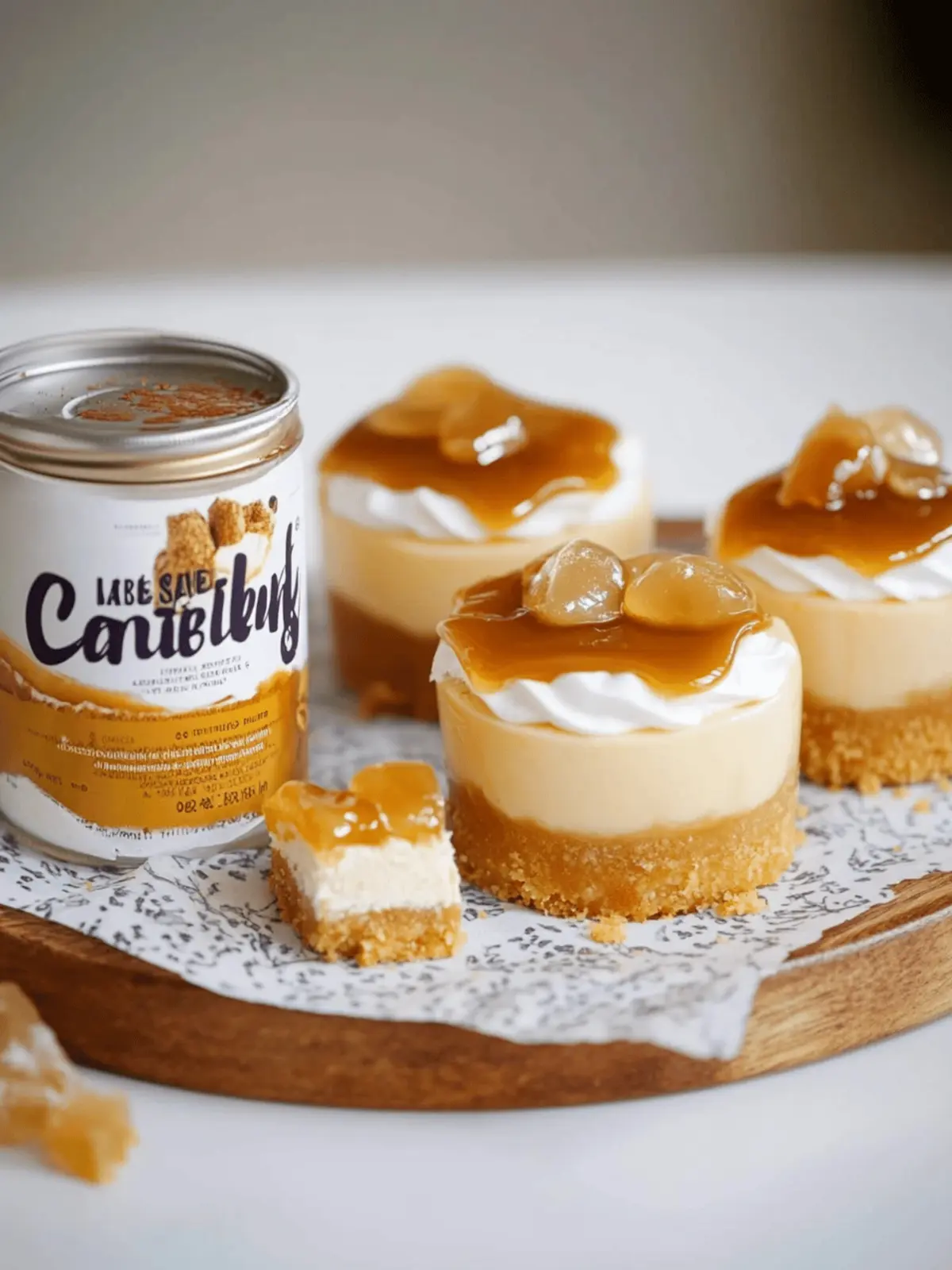 No-Bake Mini Salted Caramel Cheesecakes