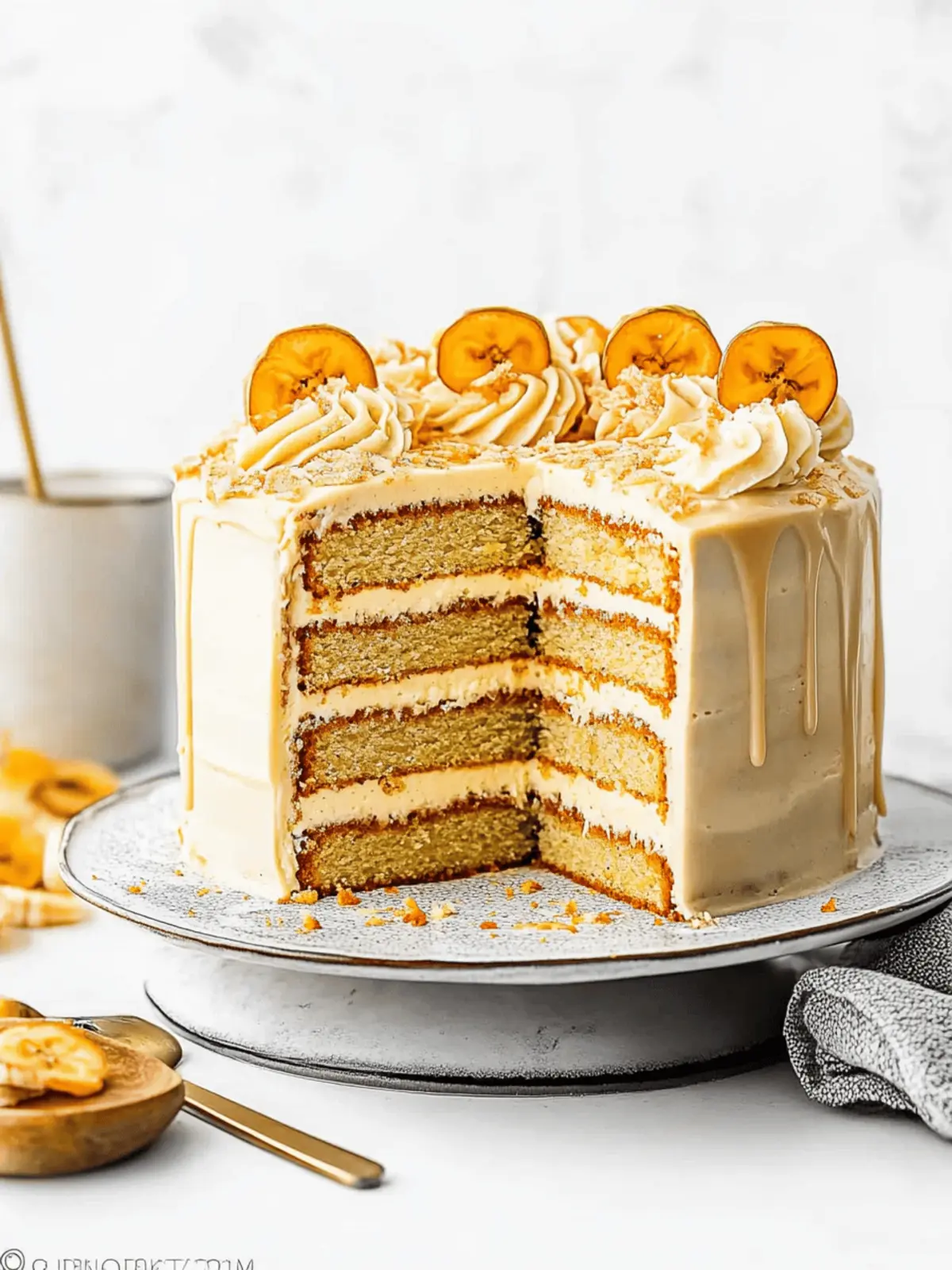 Eggless Banana Layer Cake