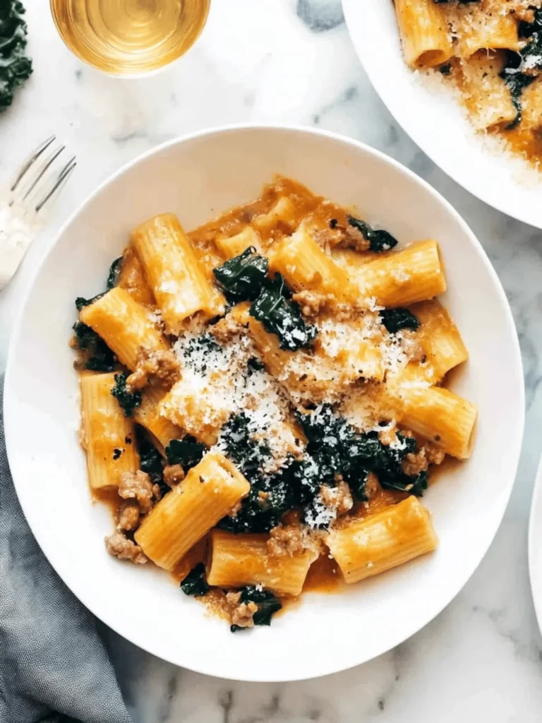 Date Night Rigatoni with Sausage and Kale