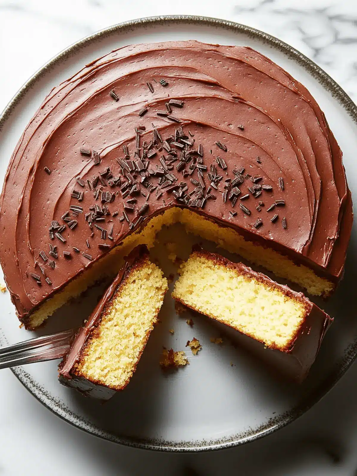 Super-Moist Yellow Cake With Rich Chocolate Frosting
