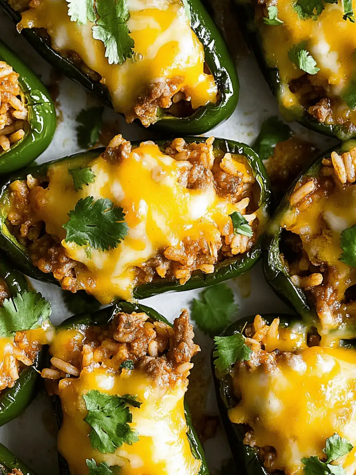 Beef & Rice Stuffed Poblano Peppers