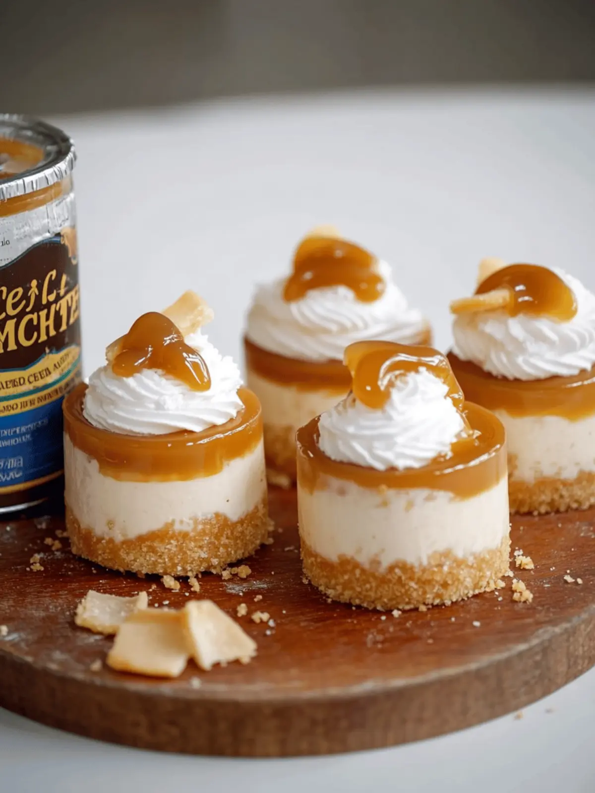 No-Bake Mini Salted Caramel Cheesecakes