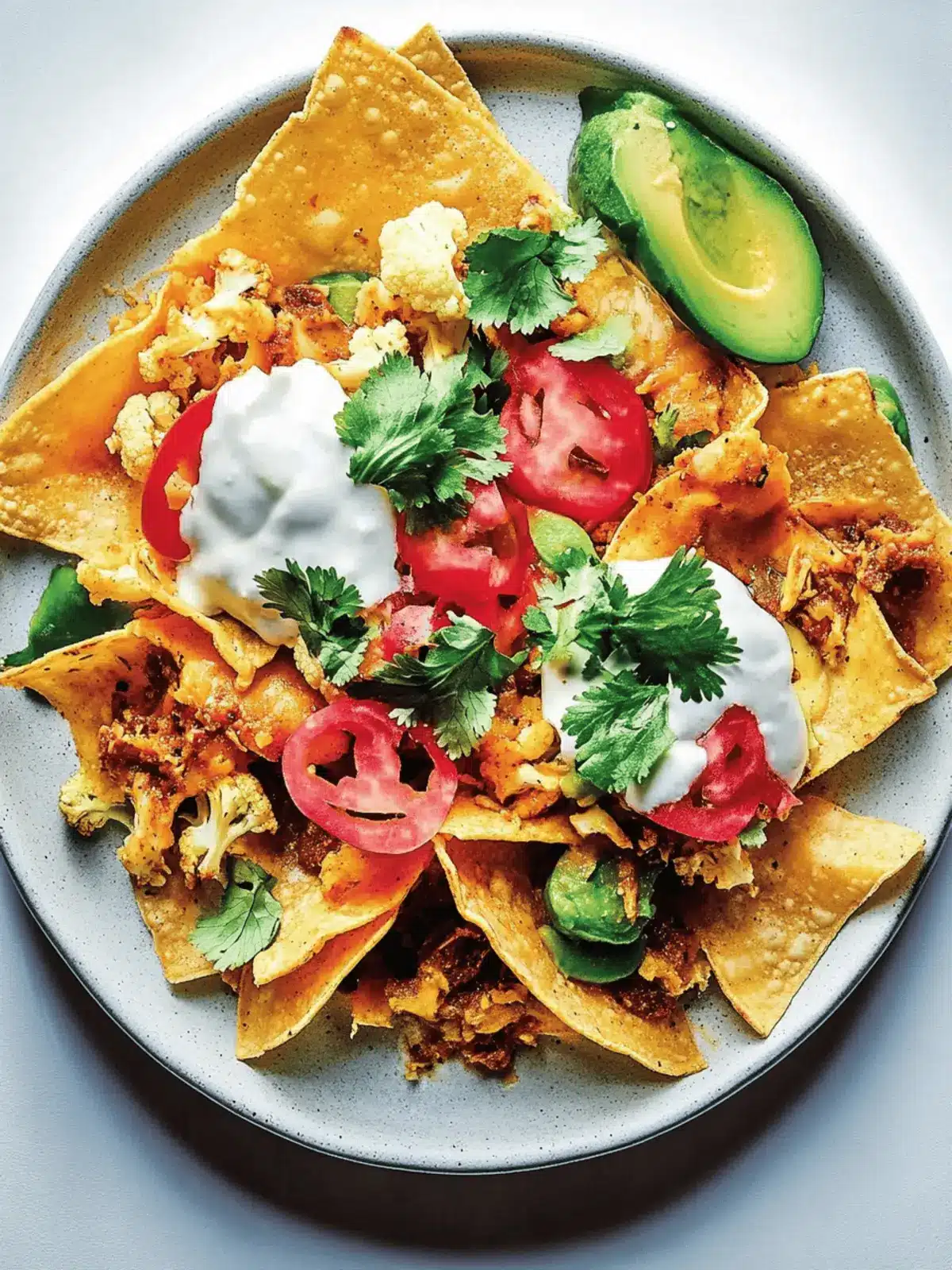 Lunch Nachos With Spiced Cauliflower