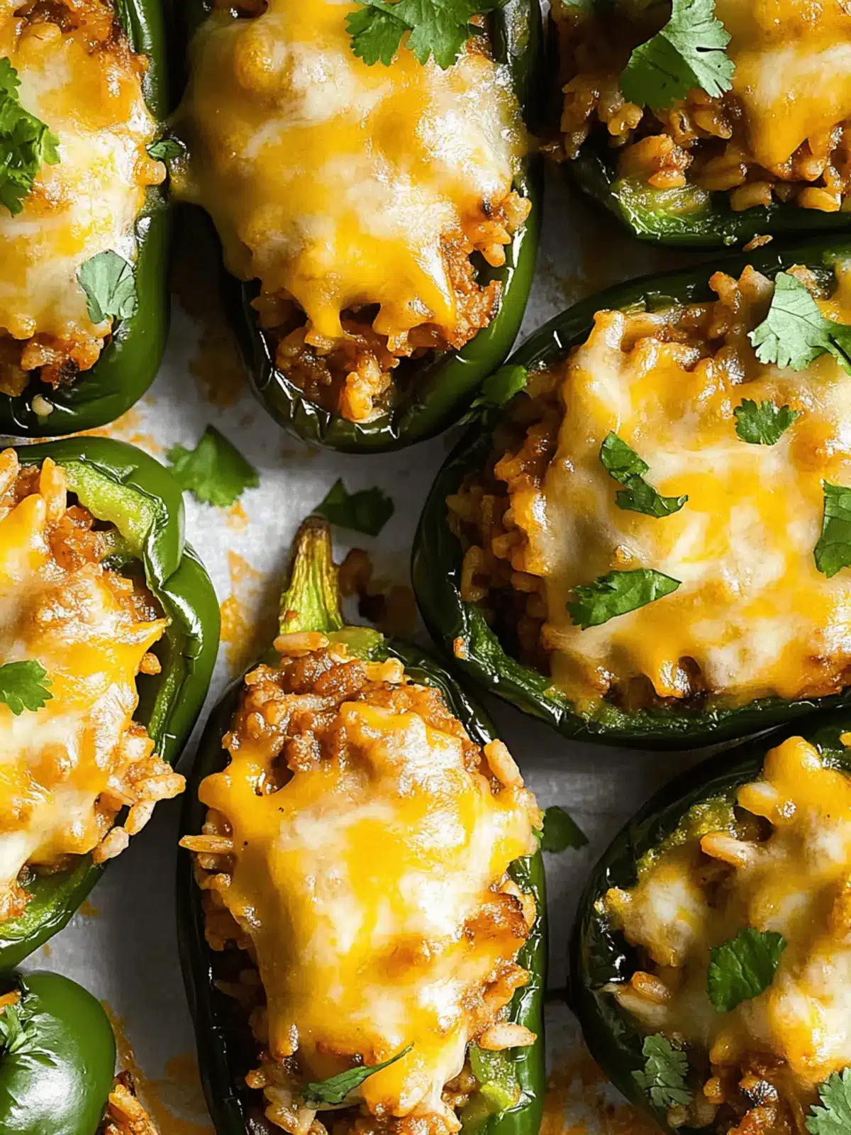 Beef & Rice Stuffed Poblano Peppers