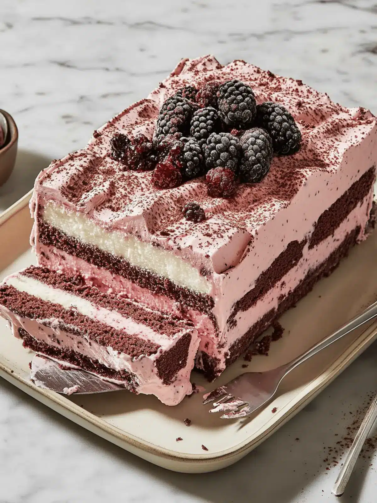 Blackberry and Chocolate Ice Cream Icebox Cake