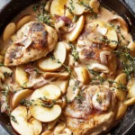 Creamy Apple Bourbon Chicken Skillet