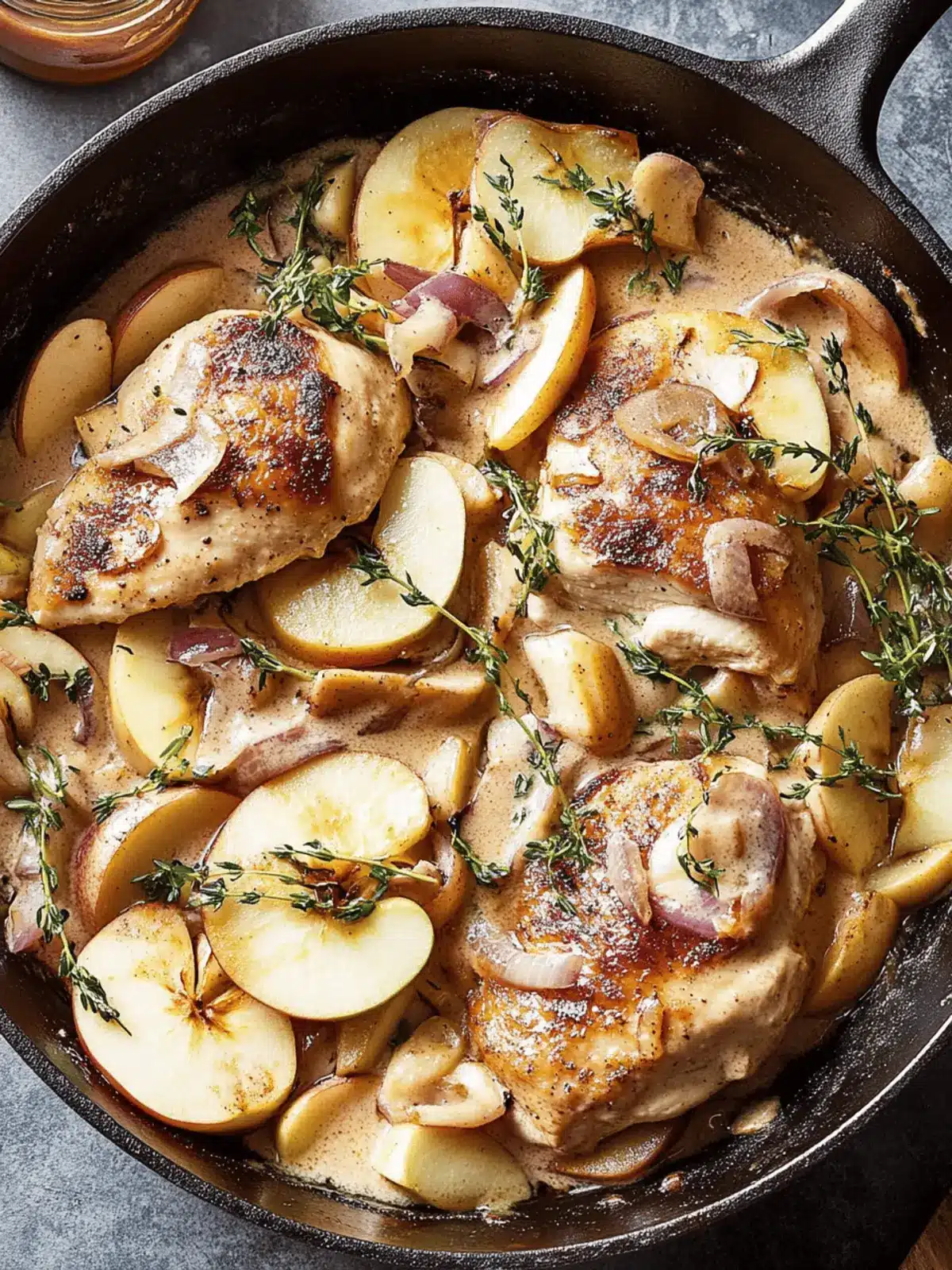 Creamy Apple Bourbon Chicken Skillet