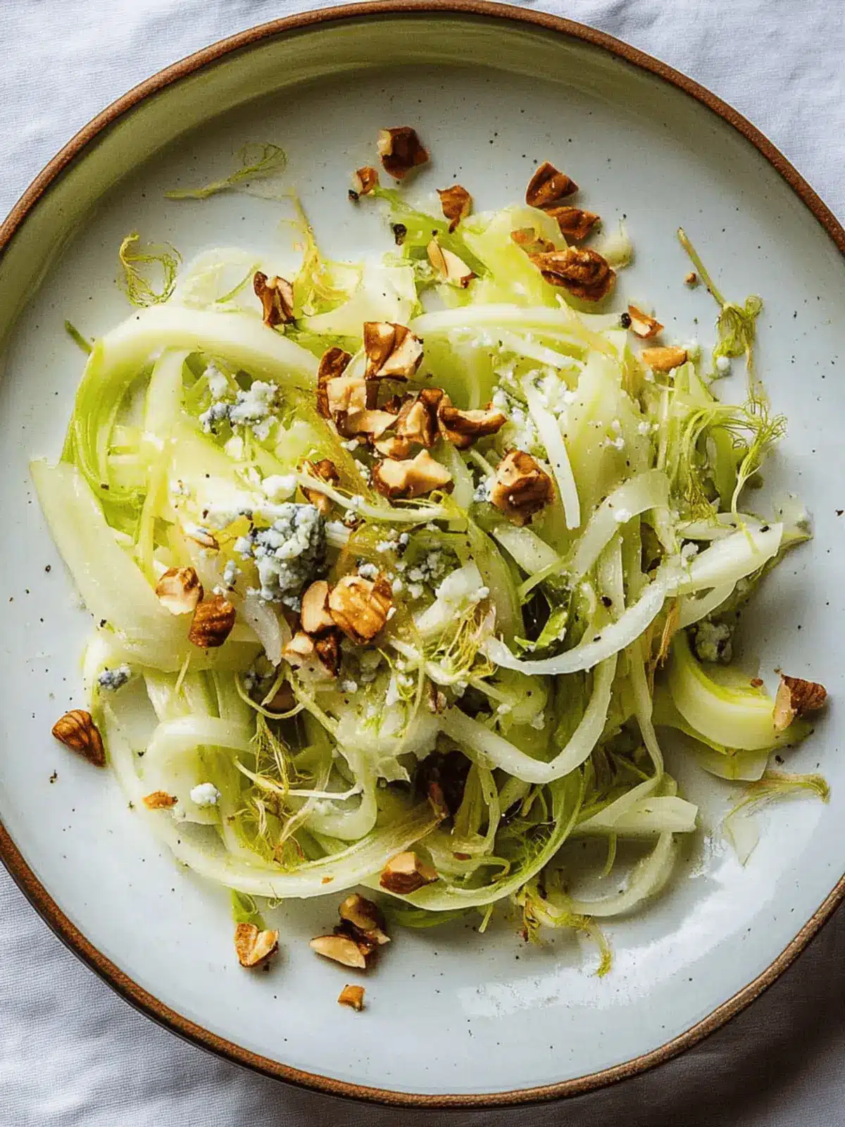 Fennel-Celery Salad With Blue Cheese and Walnuts: Delightfully Crunchy! 4 Fennel-Celery Salad With Blue Cheese and Walnuts