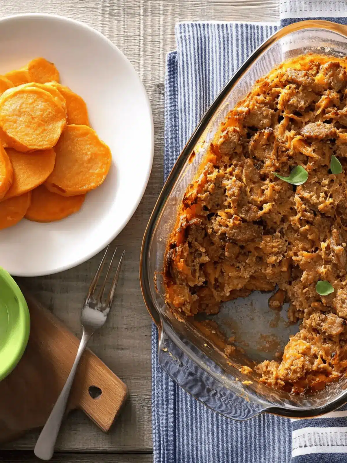 Sweetpotato Sausage Bake