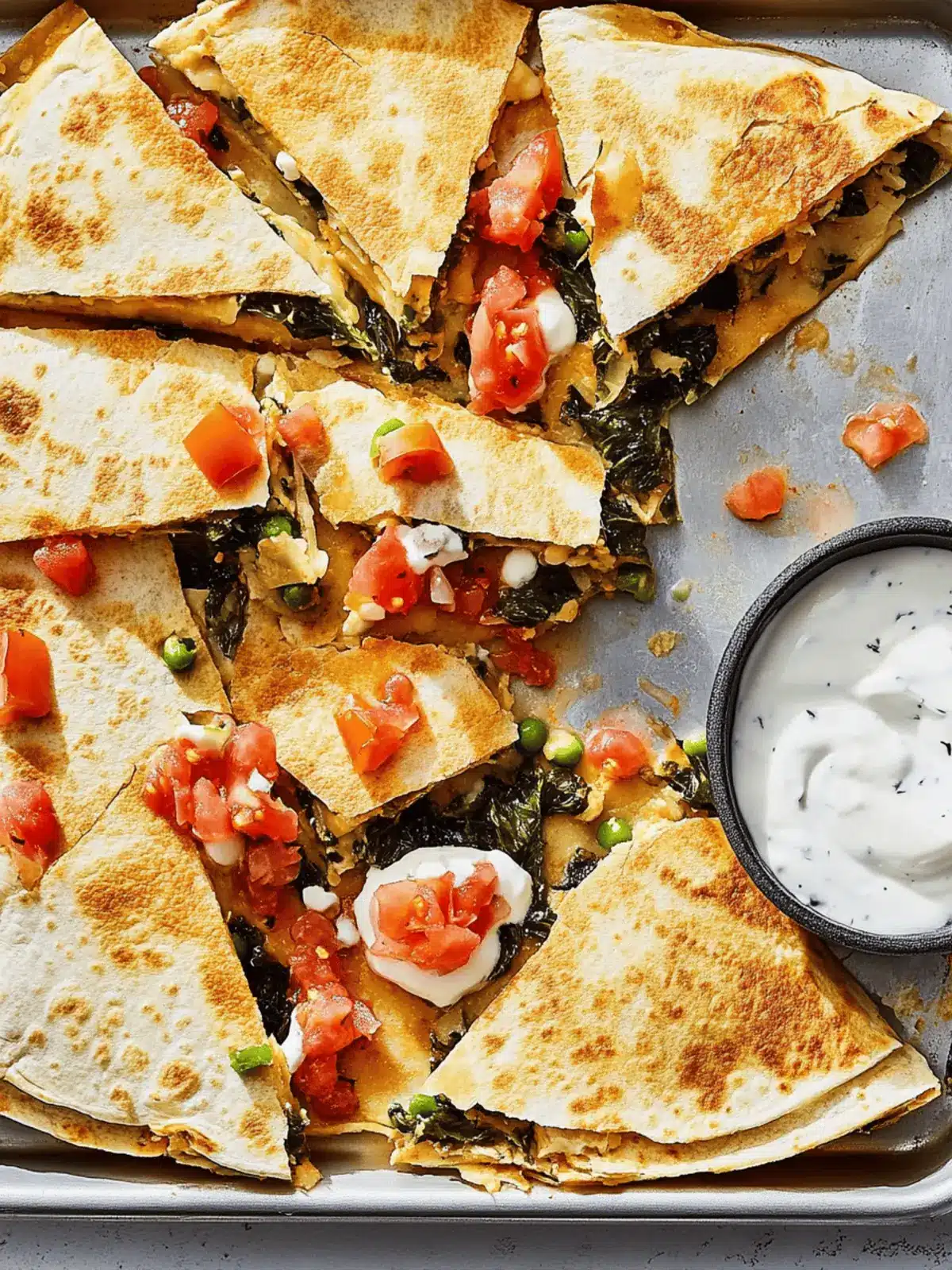 Sheet-Pan Spanakopita Quesadillas