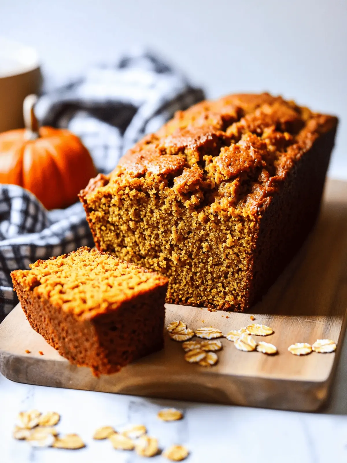 Oat Flour Pumpkin Bread (One-Bowl!)