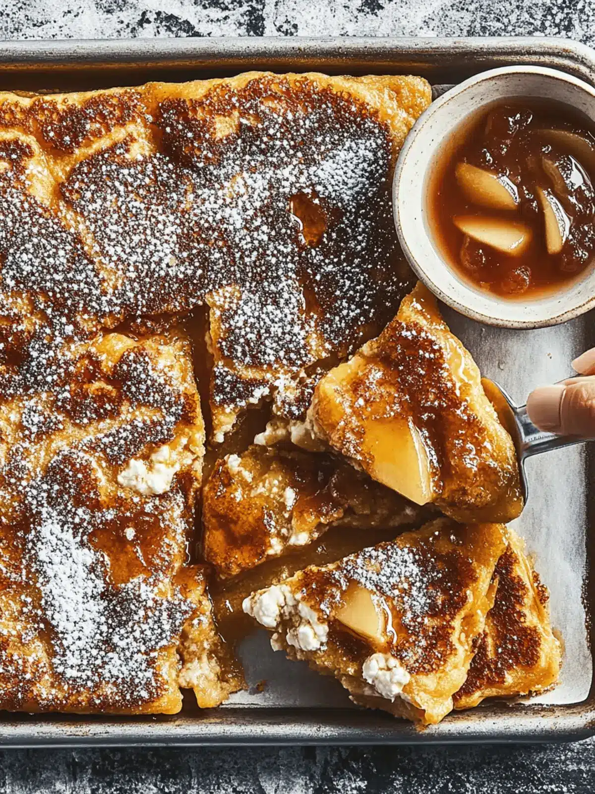 Sheet-Pan Cider-Ricotta Pancakes With Pear Compote
