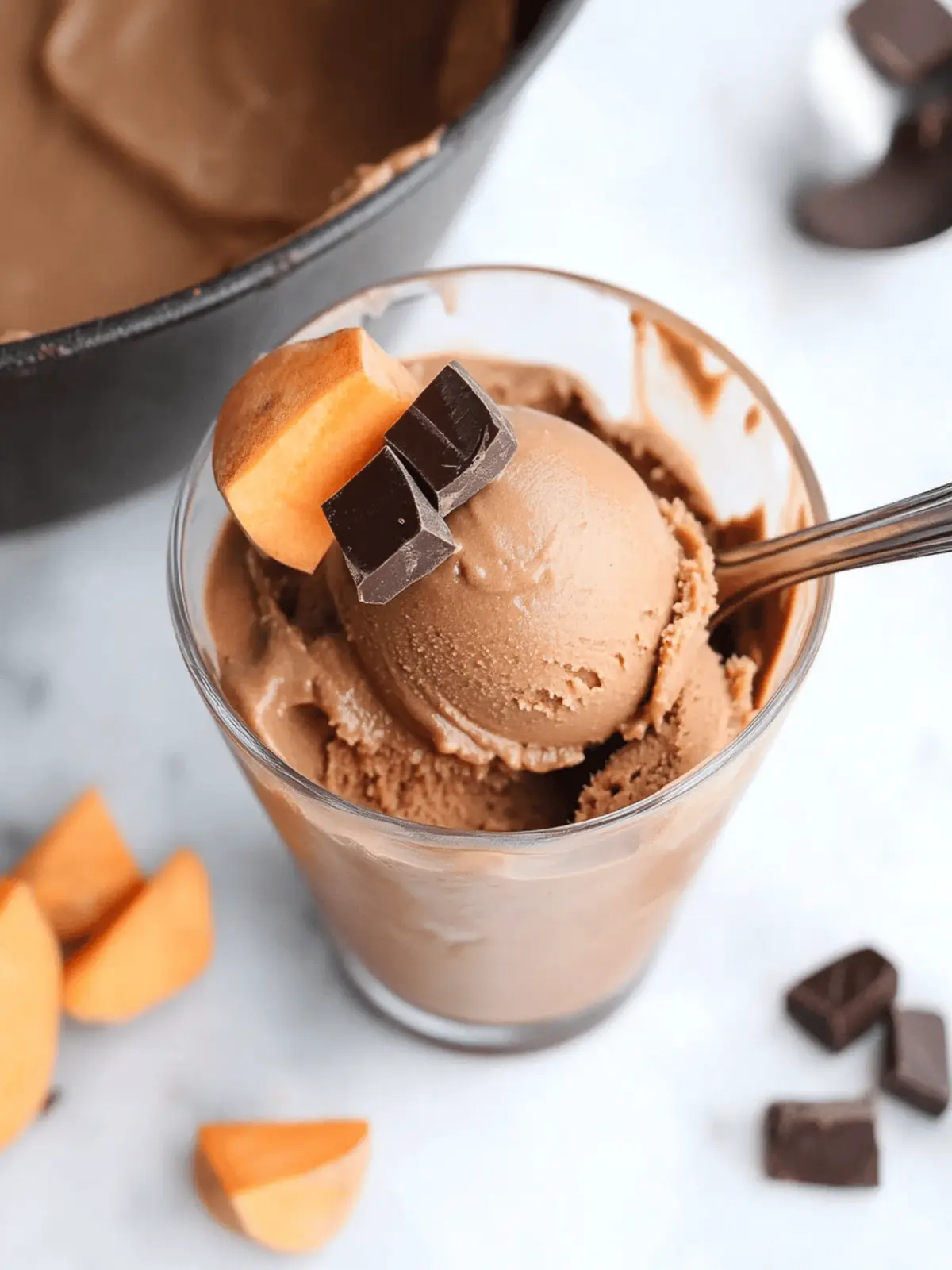 No Churn Chocolate Sweetpotato Ice Cream