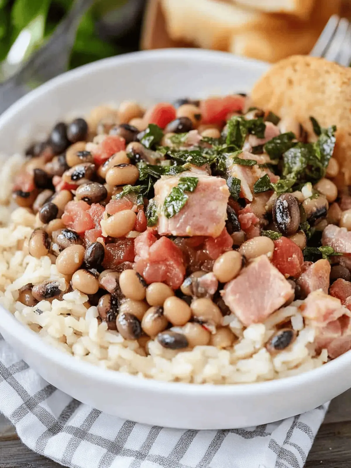 Flavor-Packed Black Eyed Peas Recipe with Ham for Good Luck 3 Black Eyed Peas Recipe (with Ham)