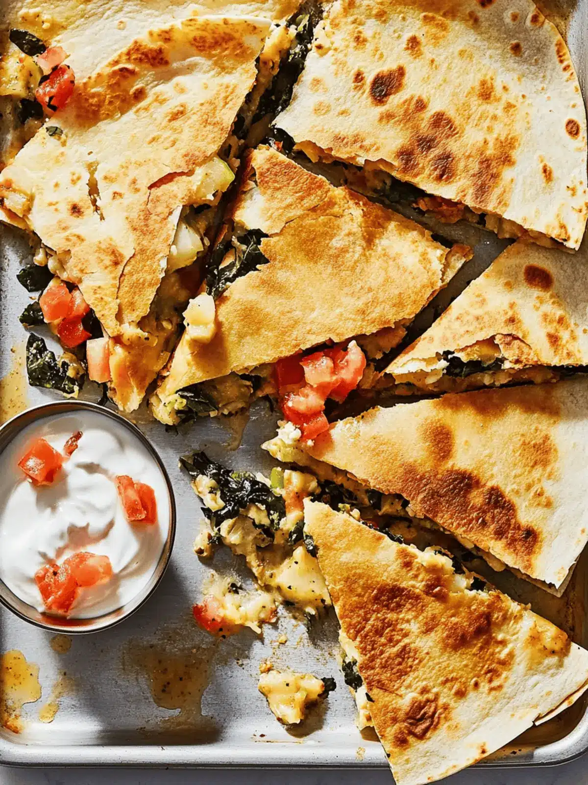 Sheet-Pan Spanakopita Quesadillas