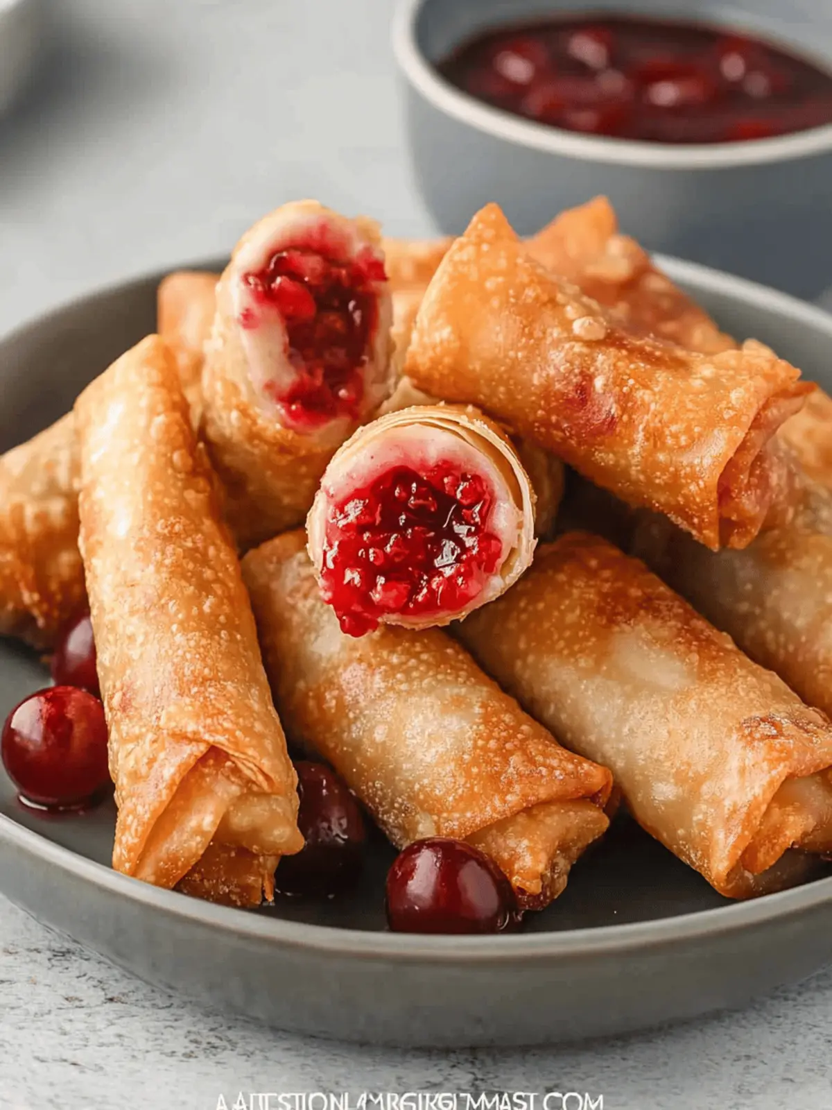 Cherry Cheesecake Egg Rolls