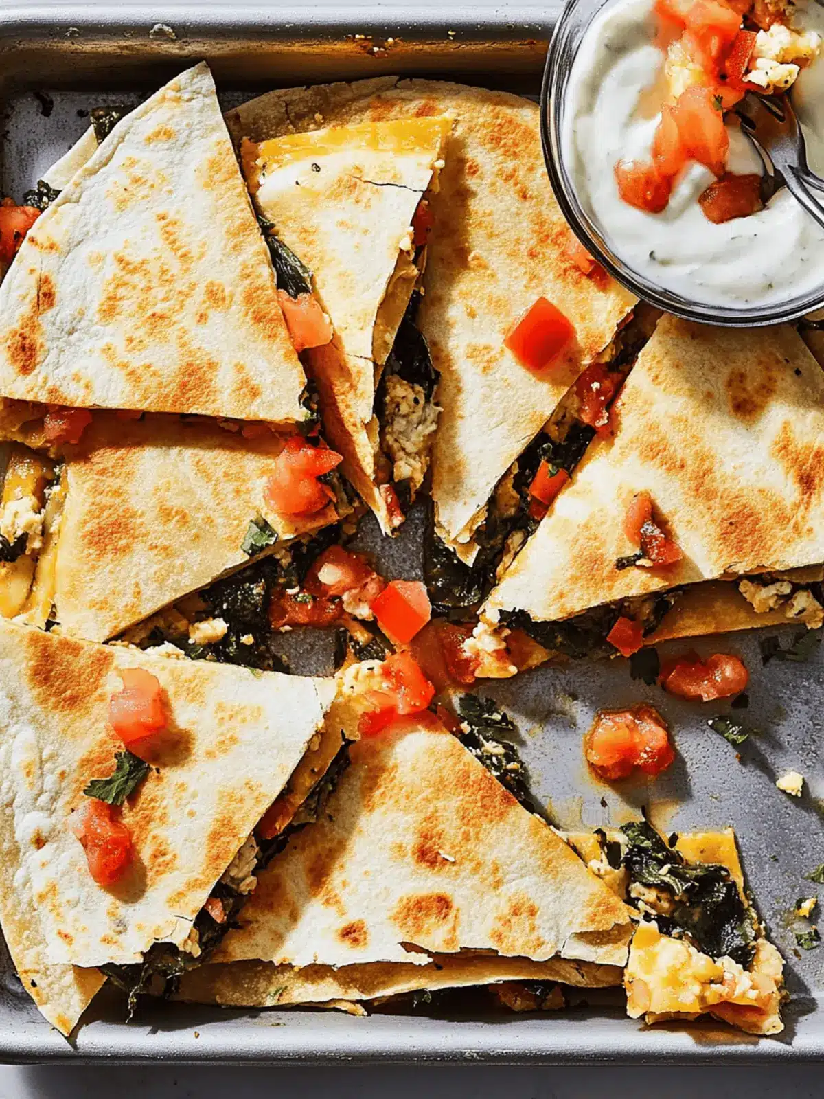 Sheet-Pan Spanakopita Quesadillas
