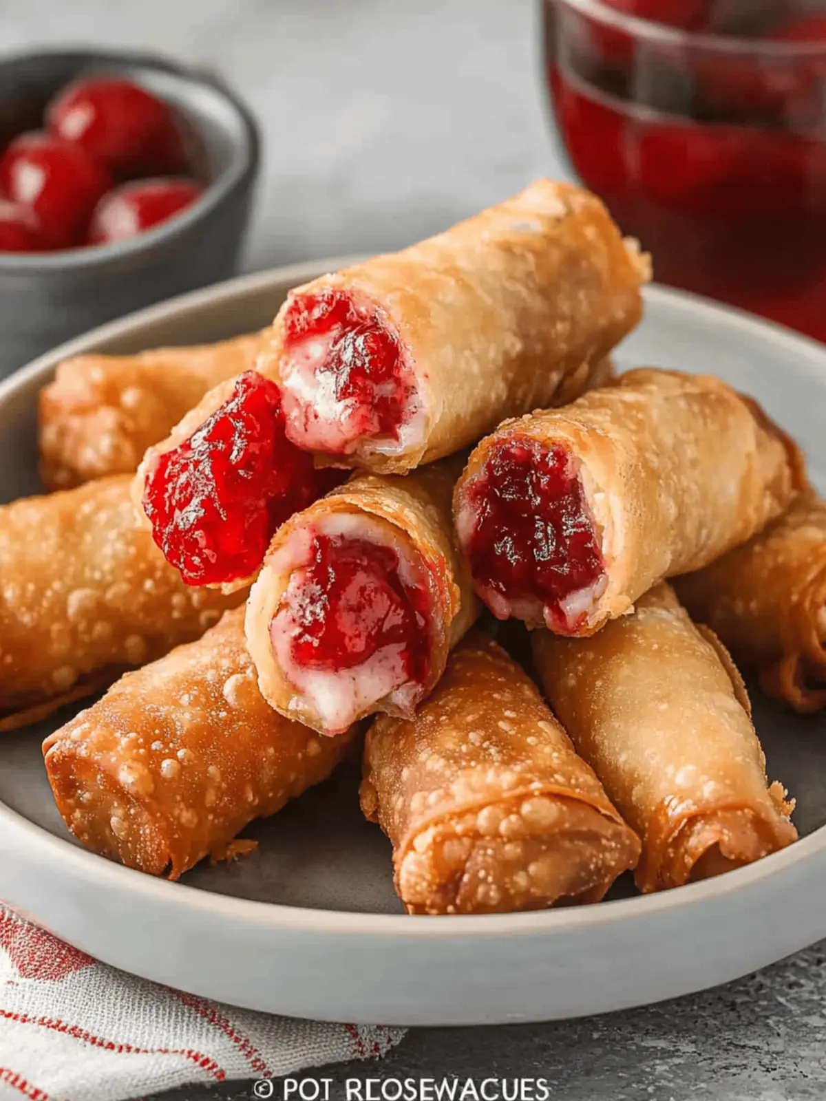 Cherry Cheesecake Egg Rolls