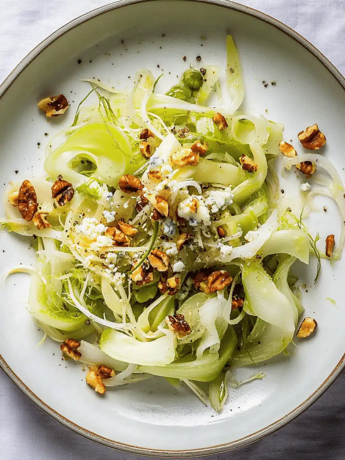 Fennel-Celery Salad With Blue Cheese and Walnuts: Delightfully Crunchy! 2 Fennel-Celery Salad With Blue Cheese and Walnuts